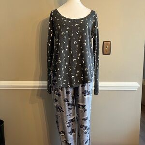 2 pc lounge set Lucky Brand top w Simply Vera Soft Floral Print Pants S